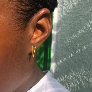 Triangle Studs 24k Gold